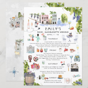 Invitation Itinéraire du week-end de bachelorette   Rome, Ita
