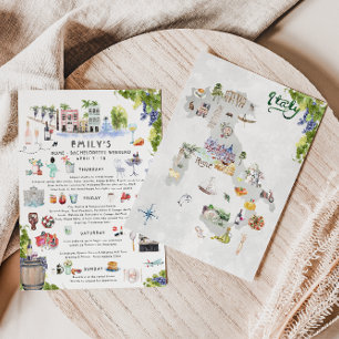 Invitation Itinéraire du week-end de bachelorette Rome, Ita