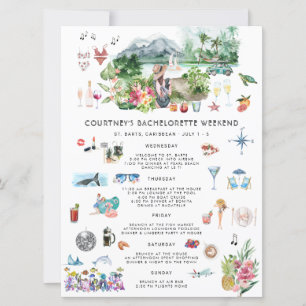 Invitation Itinéraire du week-end de bachelorette   Saint Bar