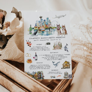 Invitation Itinéraire du week-end de bachelorette   Seattle