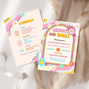 Invitation Itinéraire du week-end de bachelorette super et bo