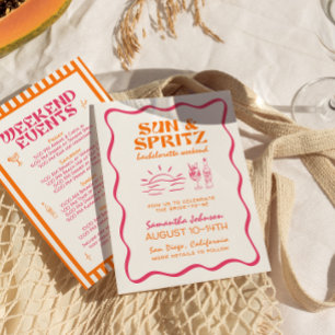 Invitation Itinéraire du week-end de la Bachelorette Sun et S