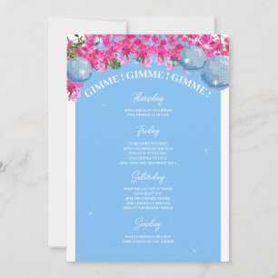 Invitation Itinéraire du week-end de la Reine Bachelorette