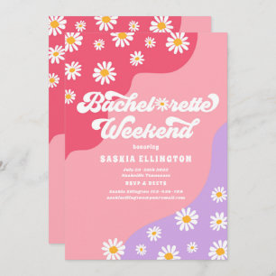 Invitation Itinéraire du week-end les années 70 bachelorette