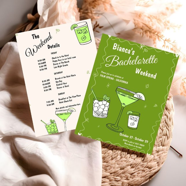 Invitation Itinéraire du week-end marg & mariage (Créateur téléchargé)