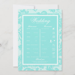 Invitation Itinéraire en damas sarcelle itinéraire