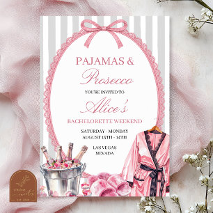 Invitation Itinéraire enterrement de vie de jeune fille Pink 