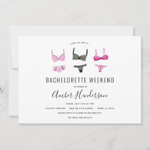 Invitation Itinéraire Lingerie Bachelorette