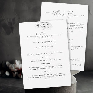 Invitation Itinéraire Mariage noir Magnolia