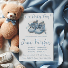 It's a Baby Boy! Blue Baby Shoes Baby Shower