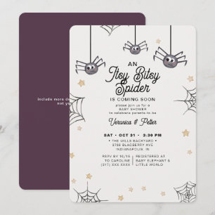 Invitation Itsy Bitsy Spider Girl Baby shower d'Halloween