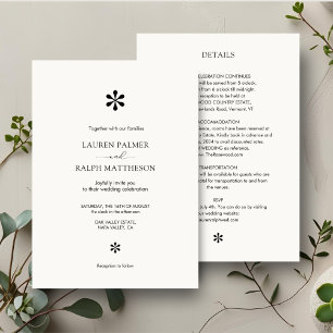 Invitation Ivoire   Chic 2 en 1 Mariage intégral minimum