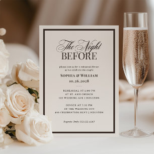 Invitation Ivoire crémeux et marron   Dîner de répétition neu