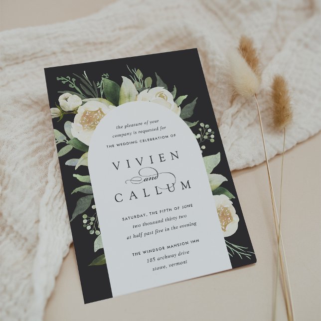 Invitation Ivory Bloom | Mariage d'arche florale aquarelle (Créateur téléchargé)