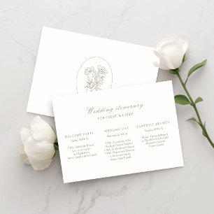 Invitation Ivory Calendrier Botanique de Mariage de Weekend