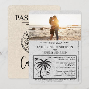 Invitation Ivory Cancun Mariage de passeport