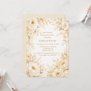Invitation Ivory Champagne Pearl Blanc Floral Engagement Part