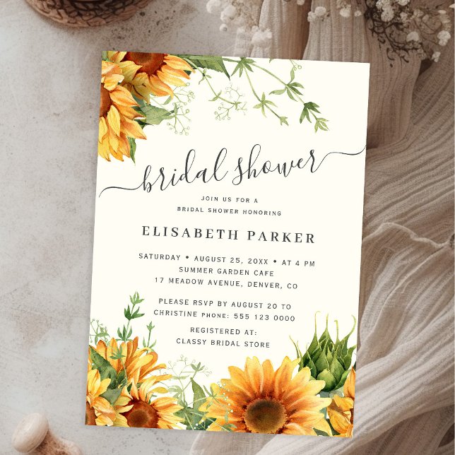 Invitation Ivory cream floral garden bridal shower (Créateur téléchargé)