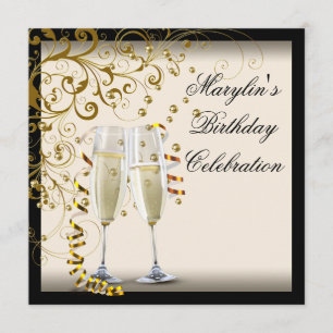 Invitation Ivory et Gold Anniversaire