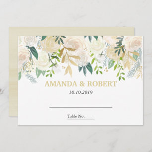 Invitation Ivory Floral Rose mariage Table Place PINK