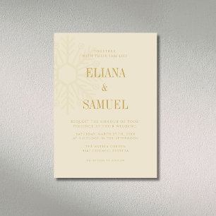 Invitation Ivory & Gold Élégant Flocon de Neige Noël Mariage