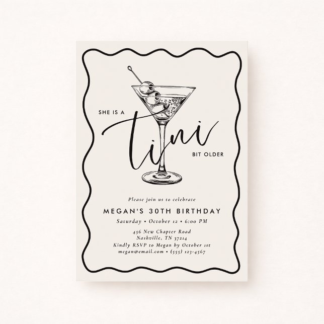 Invitation Ivory Hand Dessiné Un Petit Peu Plus Vieil Anniver (Créateur téléchargé)