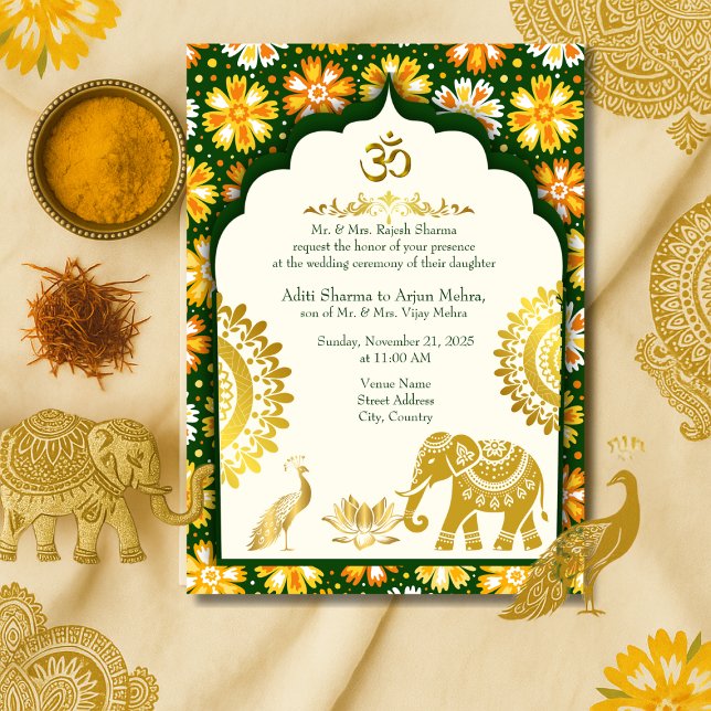 Invitation Ivory Mandala Moghul Arche mariage hindou (Créateur téléchargé)