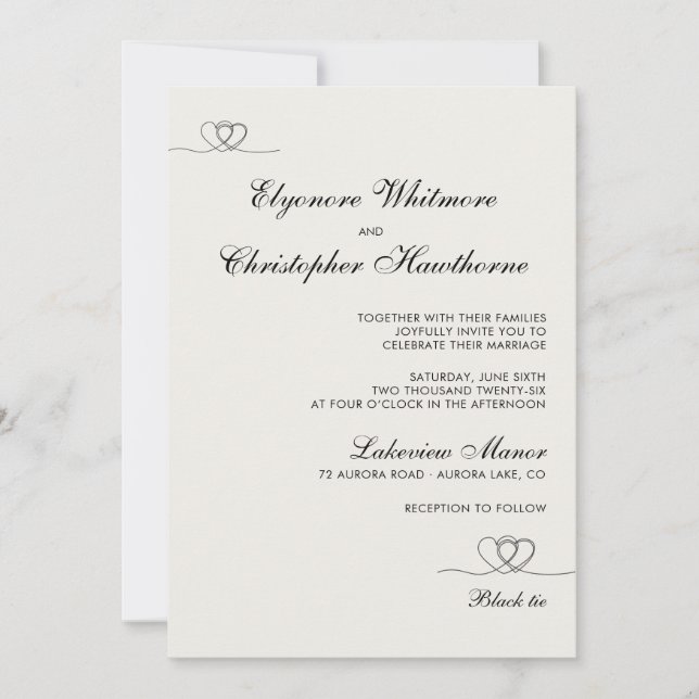 Invitation Ivory Modern Chic Mix and Match Wedding (Devant)
