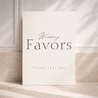 Invitation Ivory Neutral Wedding Favor Table Sign