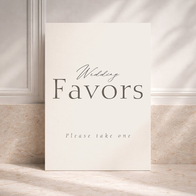 Invitation Ivory Neutral Wedding Favor Table Sign (Créateur téléchargé)