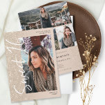 Invitation Ivory parties scintillant ombre script 4 photos Sw<br><div class="desc">Parties scintillant moderne ivoire beige sombre dégradé scintillant Sweet 16 anniversaire invitation fête. Ajoutez 4 de vos photos préférées avec une police de style brossé moderne et un collage de grille photo.</div>