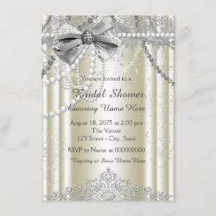 Invitation Ivory Pearl Baby Shower de Mariage