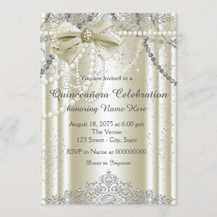 Invitation Ivory Pearl Quinceanera