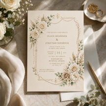 Ivory Roses Pivoines Perles Herbe de Pampas Mariag