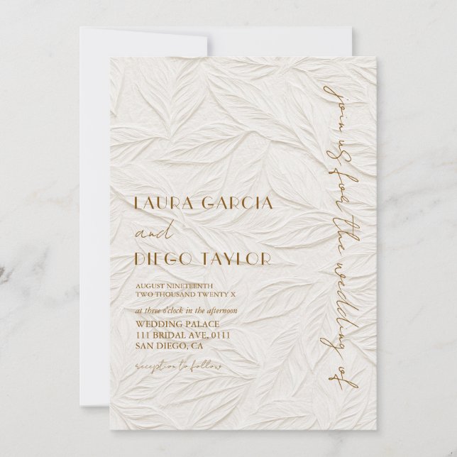 Invitation Ivory Simple Modern Wedding (Devant)