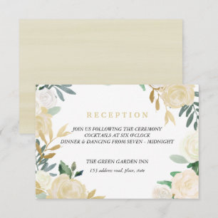 Invitation Ivory Wreath Wedding Détails Réception Détails Ros