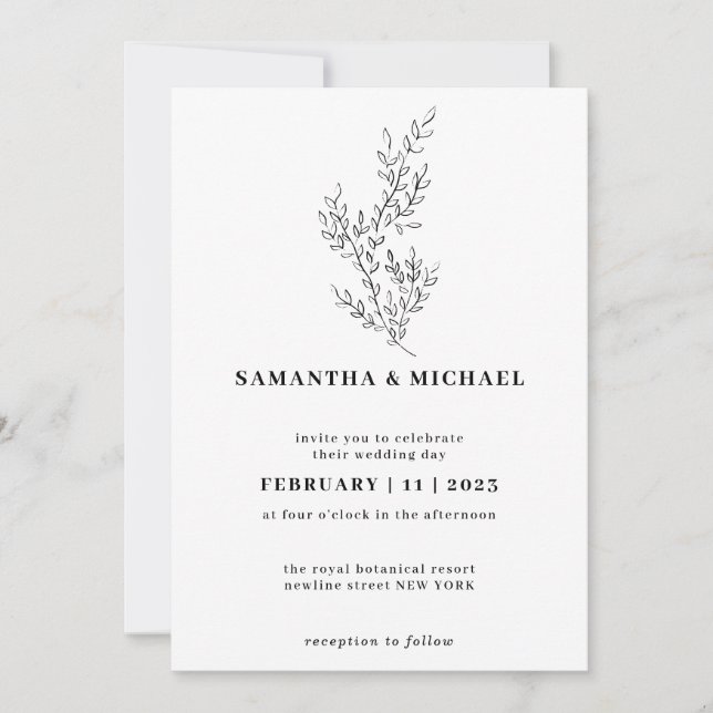 Invitation Ivy Floral Fall Boho Clear Indie Botanical (Devant)