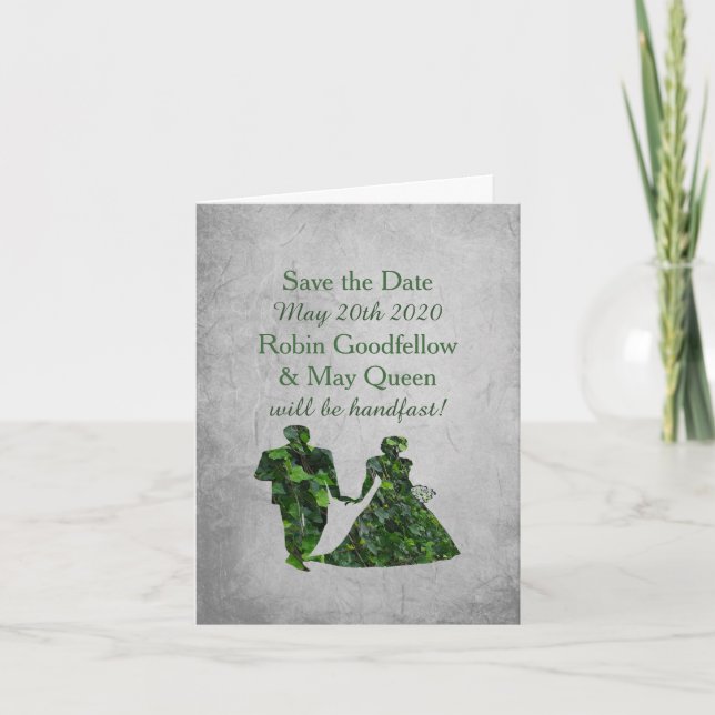 Invitation Ivy Green Man & Lady Handfasting Enregistrer la da (Devant)