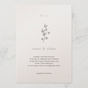 Invitation Ivy Wedding invite, mariage noir et blanc