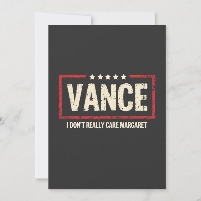Invitation J. D Vance Mème Drôle Je m'en fiche vraiment Marga (Devant)