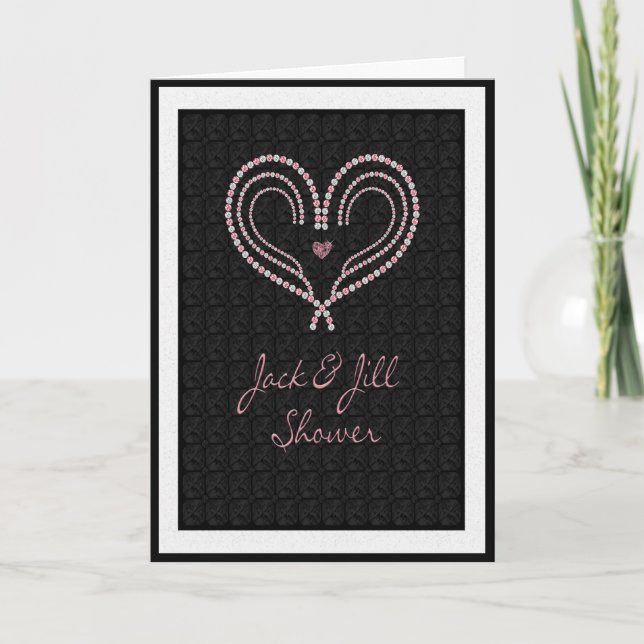 Invitation Jack and Jill Shower Heart of Gems (Devant)