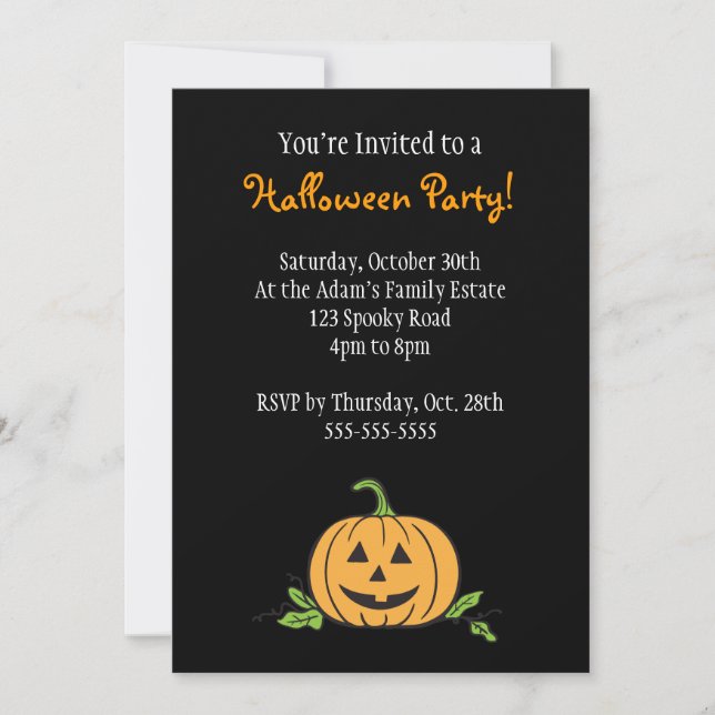 Invitation Jack O Lantern (Devant)