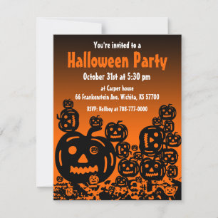 Invitation Jack-o'-lantern 5 de partie de