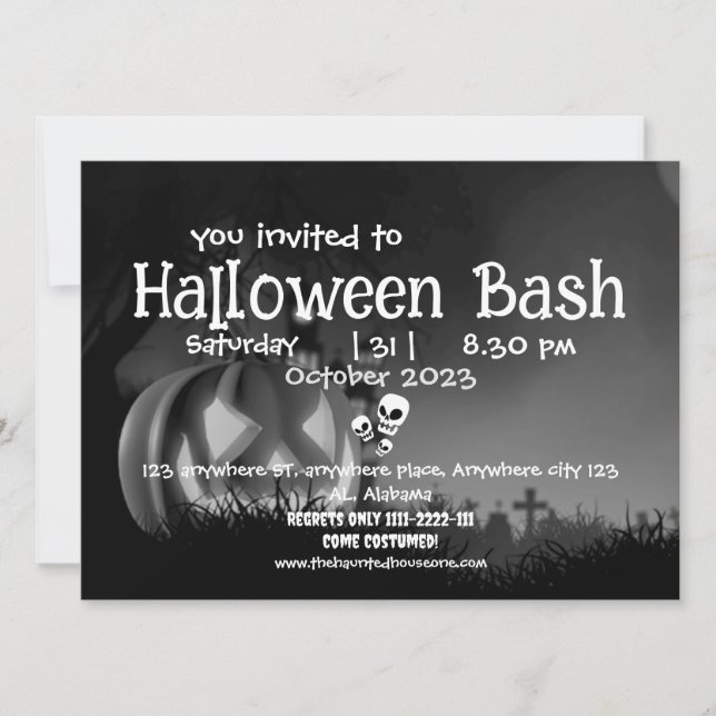 Invitation Jack-o'-lantern | Citrouille parti halloween adult (Devant)