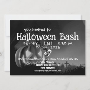 Invitation Jack-o'-lantern Citrouille parti halloween adult