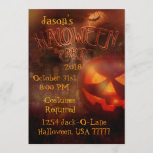 Invitation Jack-O-Lantern Déplaisant House Halloween Party