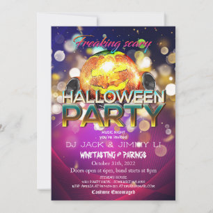 Invitation Jack-O-Lantern Disco Ball Adulte Halloween Party