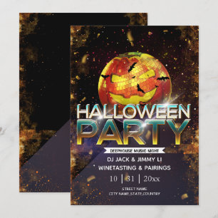 Invitation Jack-O-Lantern Disco Ball Adulte Halloween Party