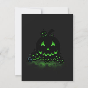 Invitation Jack O Lanternes d'Halloween noir et vert