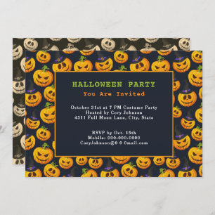 Invitation Jack o' Lanterns & Ghost Citrouilles fête d'Hallow